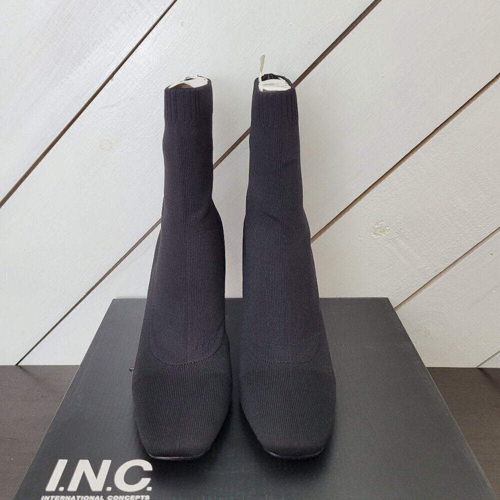 NEW I.N.C. Vidaliaf Womens Black Knit High Heel Ankle Boots Size 9.5M - Picture 3 of 9